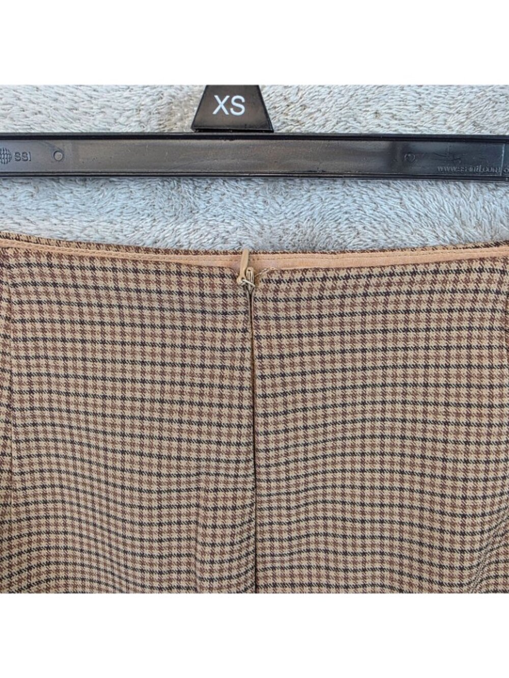 House Of Harlow 1960 Skirt Womens S Brown Check Tweed Mini Pencil Lined Work - Picture 4 of 9